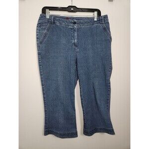 French Laundry Sport Womens 8 Denim Capri Jeans Medium Wash Stretch Y2K